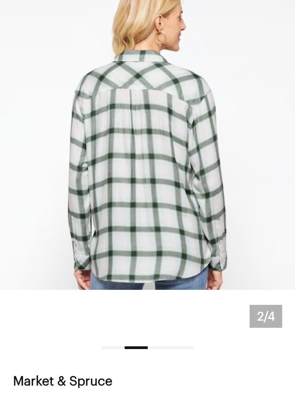 Green And White Button Down - Picture 7 of 7